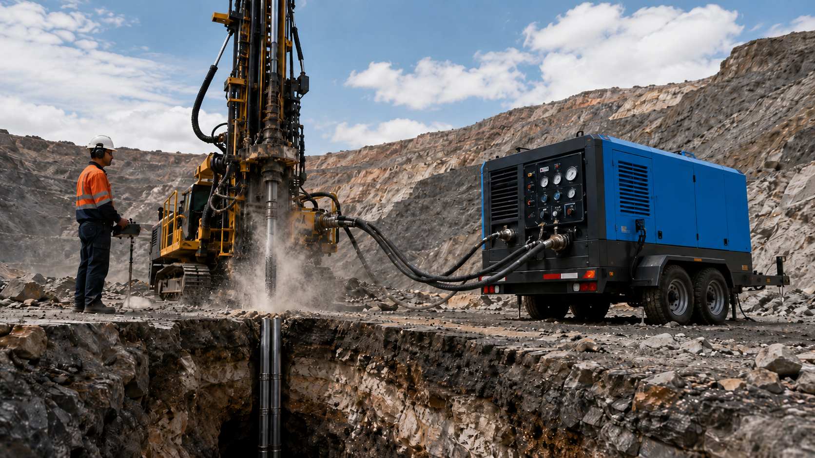 How to Choose the Right Air Compressor for DTH Drilling Pressure, Airflow, and Hole Depth Explained