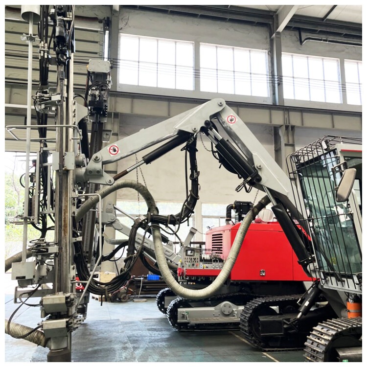 Crawler top hammer drilling rig for quarry benches slope treatment and construction drilling