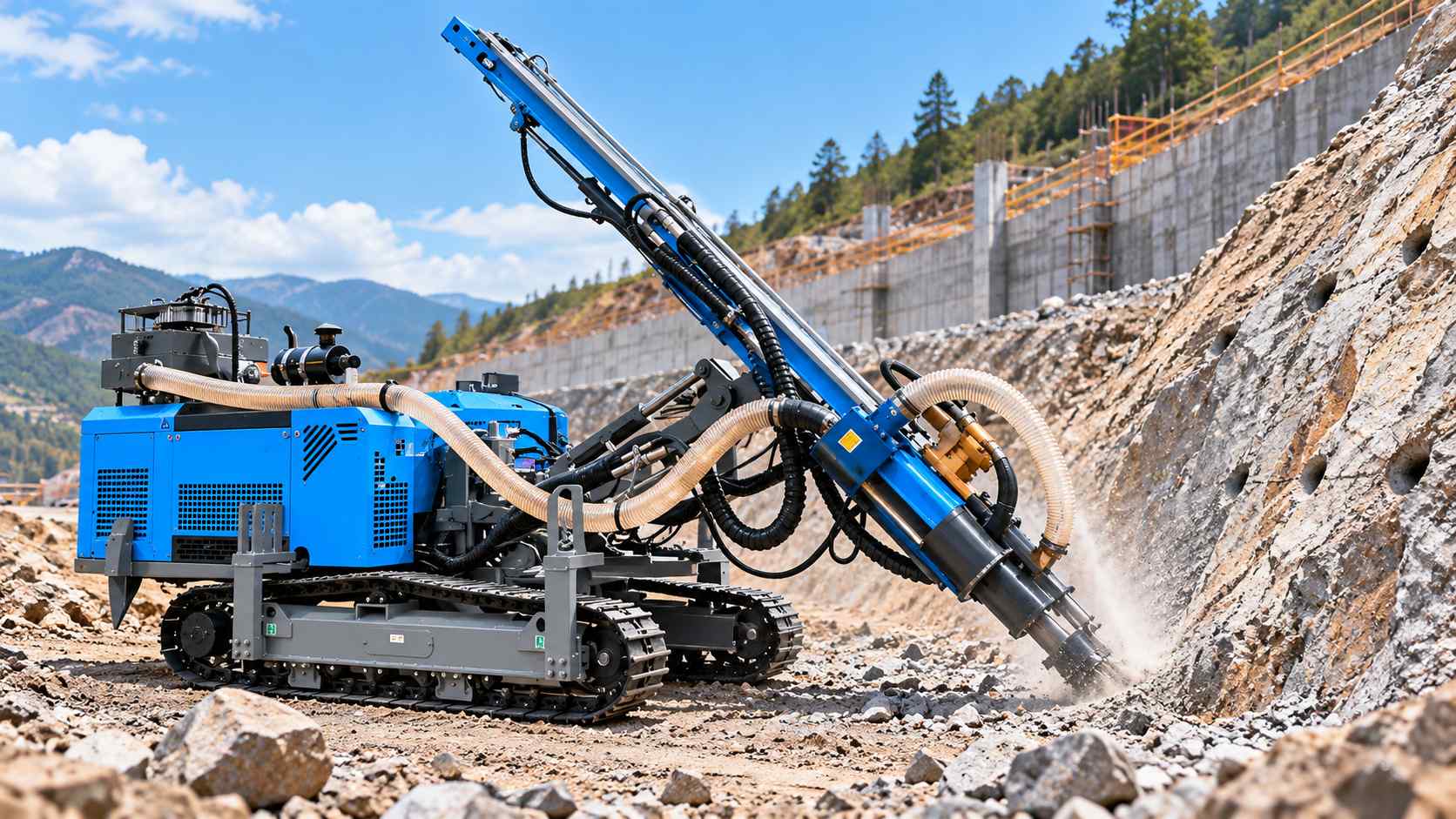 DTH Drilling Rig for Foundation and Anchor Holes What Feed, Mast, and Angle-Control Features Matter